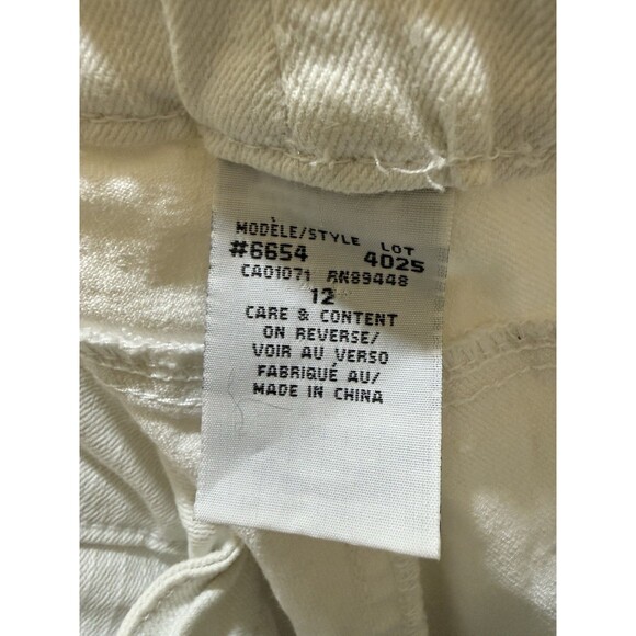 Simon Chang Denim Womens White Rhinestone Hem Ankle Jeans Size 12 Style 6654 - Picture 10 of 11